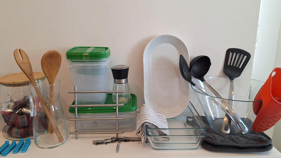 Kitchen utensils and food containers
