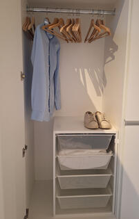 Wardrobe with hanging and shelving space